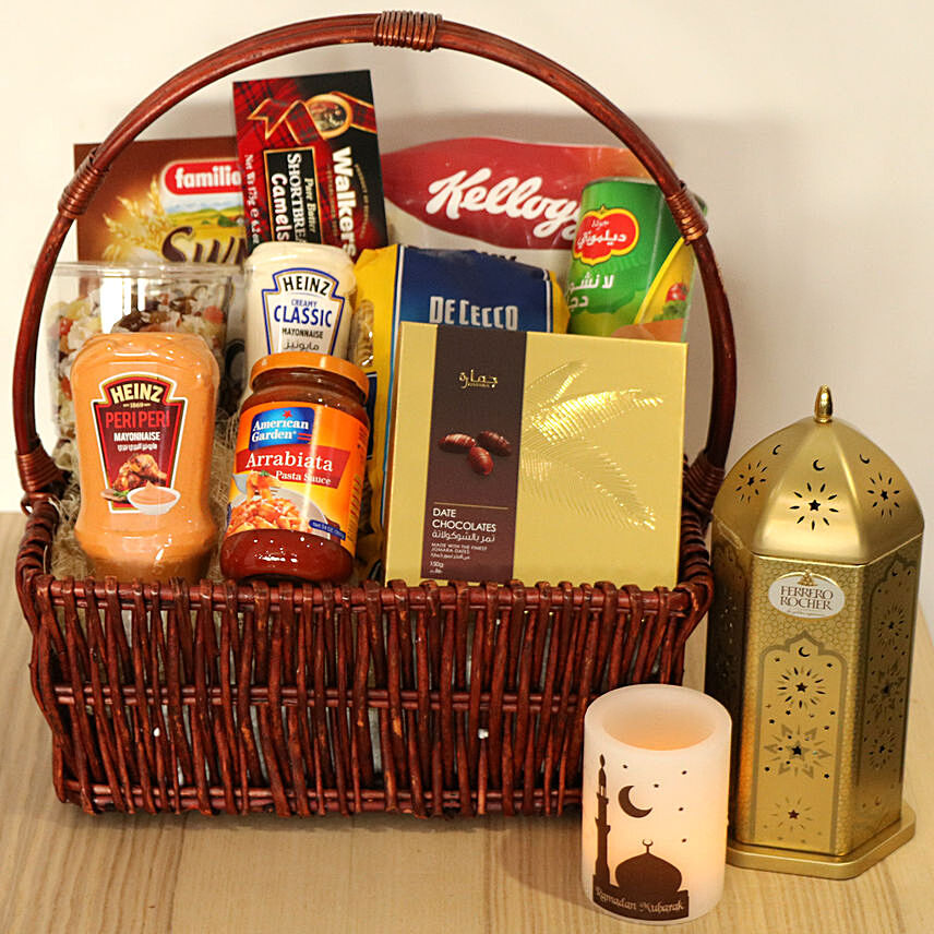 Online Stunning Basket Hamper With Delicious Treats Gift Delivery In Uae Ferns N Petals