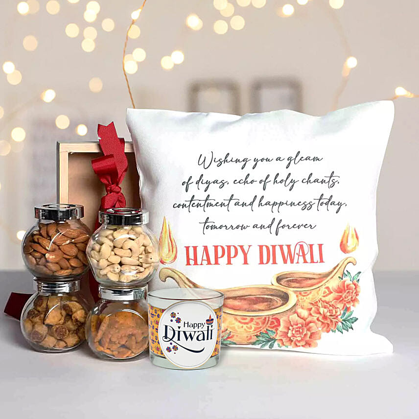Online Diwali Gifts Hamper With Printed Cushion Gift Delivery in UAE