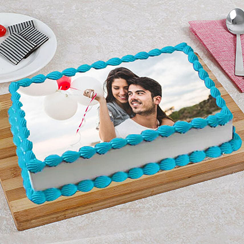 Happy In Love Photo Cake- Black Forest Half Kg Eggless