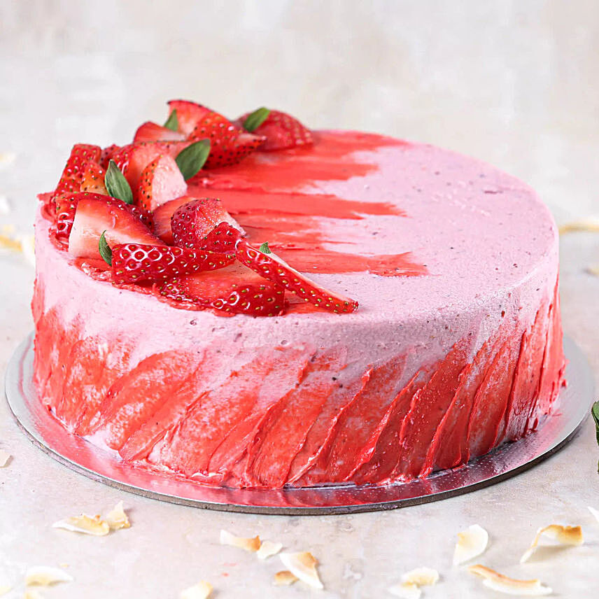 Online Strawberry Flavour Cake- Half Kg Gift Delivery in Qatar - FNP