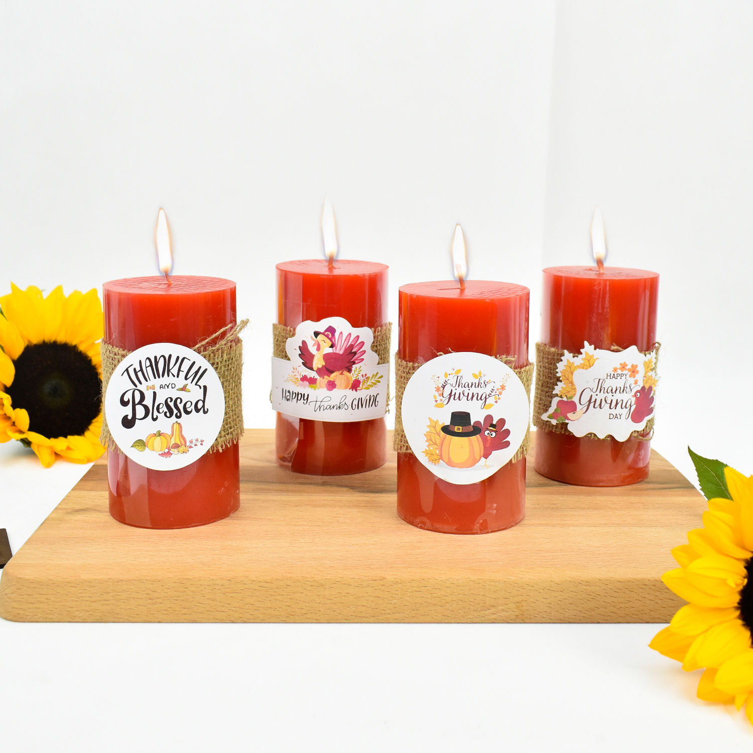 Online Four Candles Set for Thanksgiving Gift Delivery in UAE FNP